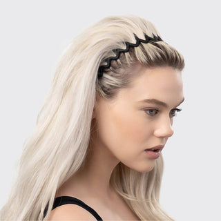 Recycled Plastic Zig Zag Headband 2-Pack — Black & Tortoise