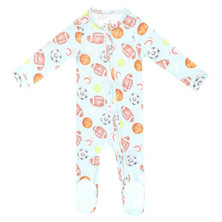 Sports Medley Zip-Up Footie Pajama