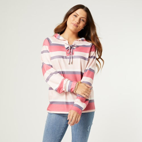 Hooded Striped Sweatshirt