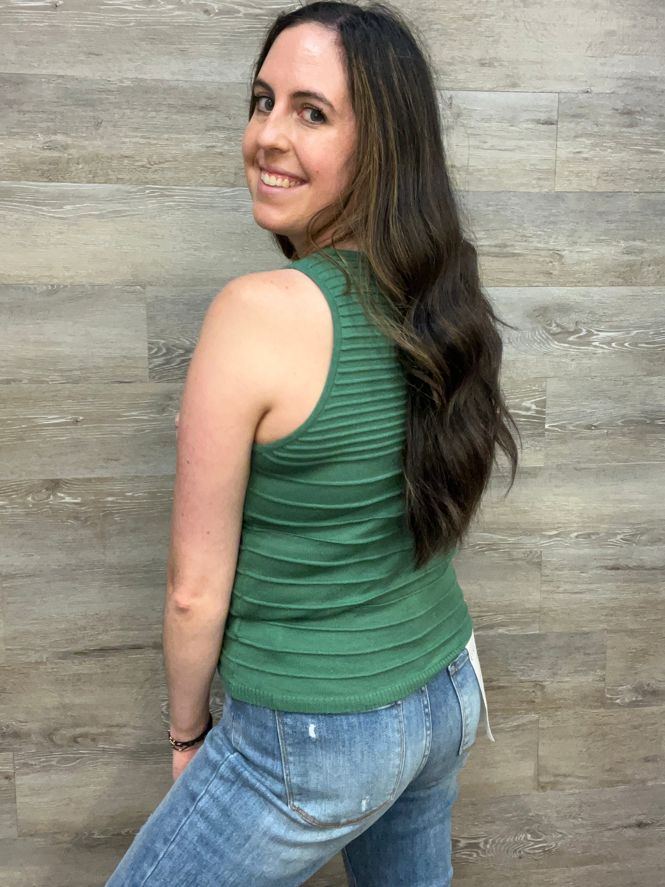 Texture Crew Neck Sleeveless Sweater FINAL SALE