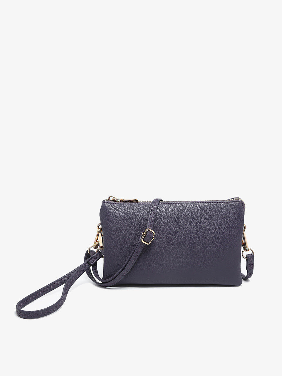 Riley Solid Color 3 Compartment Crossbody/Wristlet