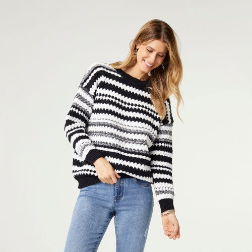 Textured Striped Sweater