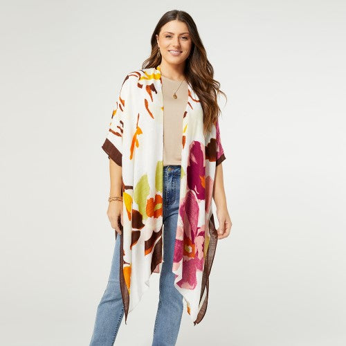 Maya Magenta & Brown Kimono