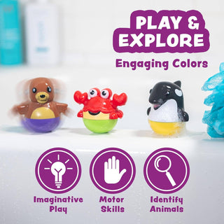 Tub Works Tub Bobbers Watertight Bath Toys, 6-Pack