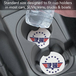 Top Dad Absorbent Stone Car Coaster