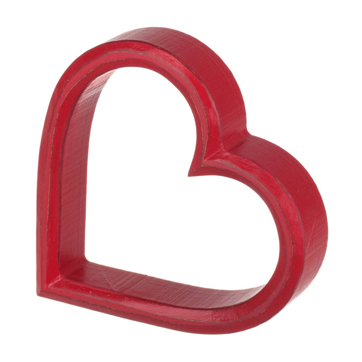 Red Hollow Heart Decor