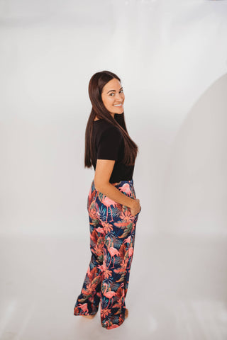 Brief Insanity Pink Flamingo Tropical Lounge Pants | Unisex Pajama Pants