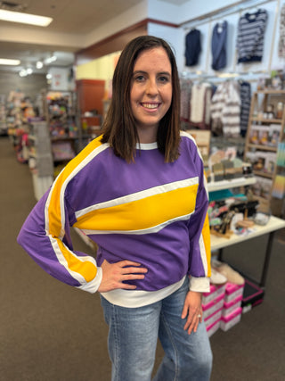 Women's Sporty Colorblock Pullover Sweatshirt