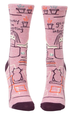 Go Away I'm Introverting Women's Crew Socks