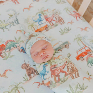 Dino Explorer Top Knot Baby Hat