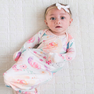 Copper Pearl Bloom Newborn Knotted Gown