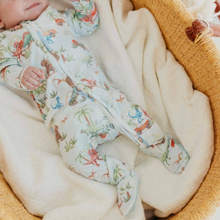 Dino Explorer Zip-Up Footie Pajama