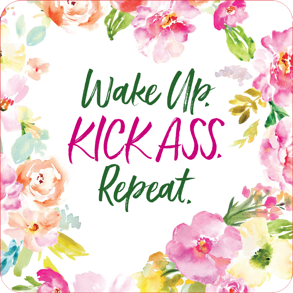 Wake Up, Kick Ass, Repeat Motivational Cards (60 pack)