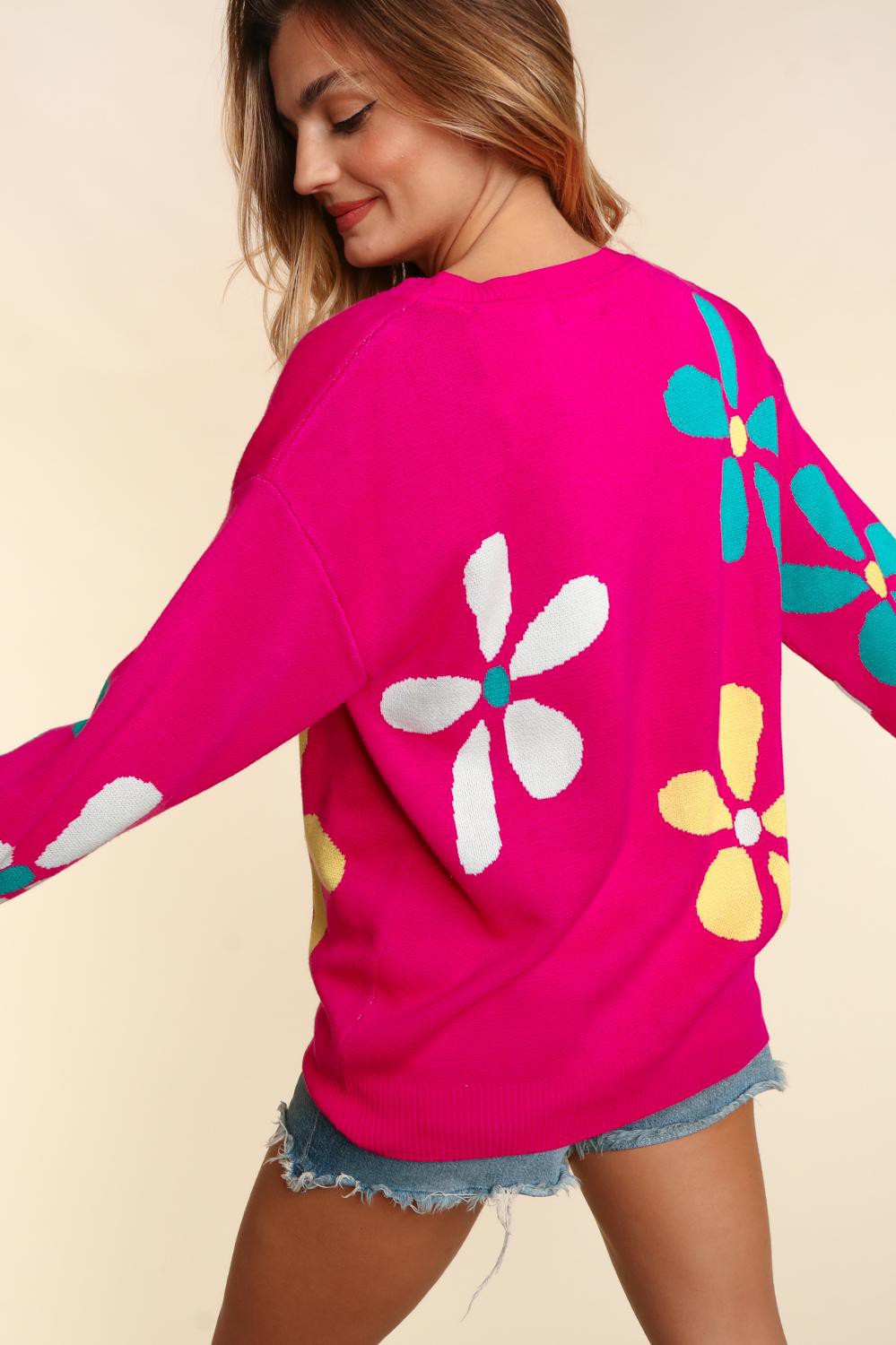 Daisy Flower Oversized Sweater