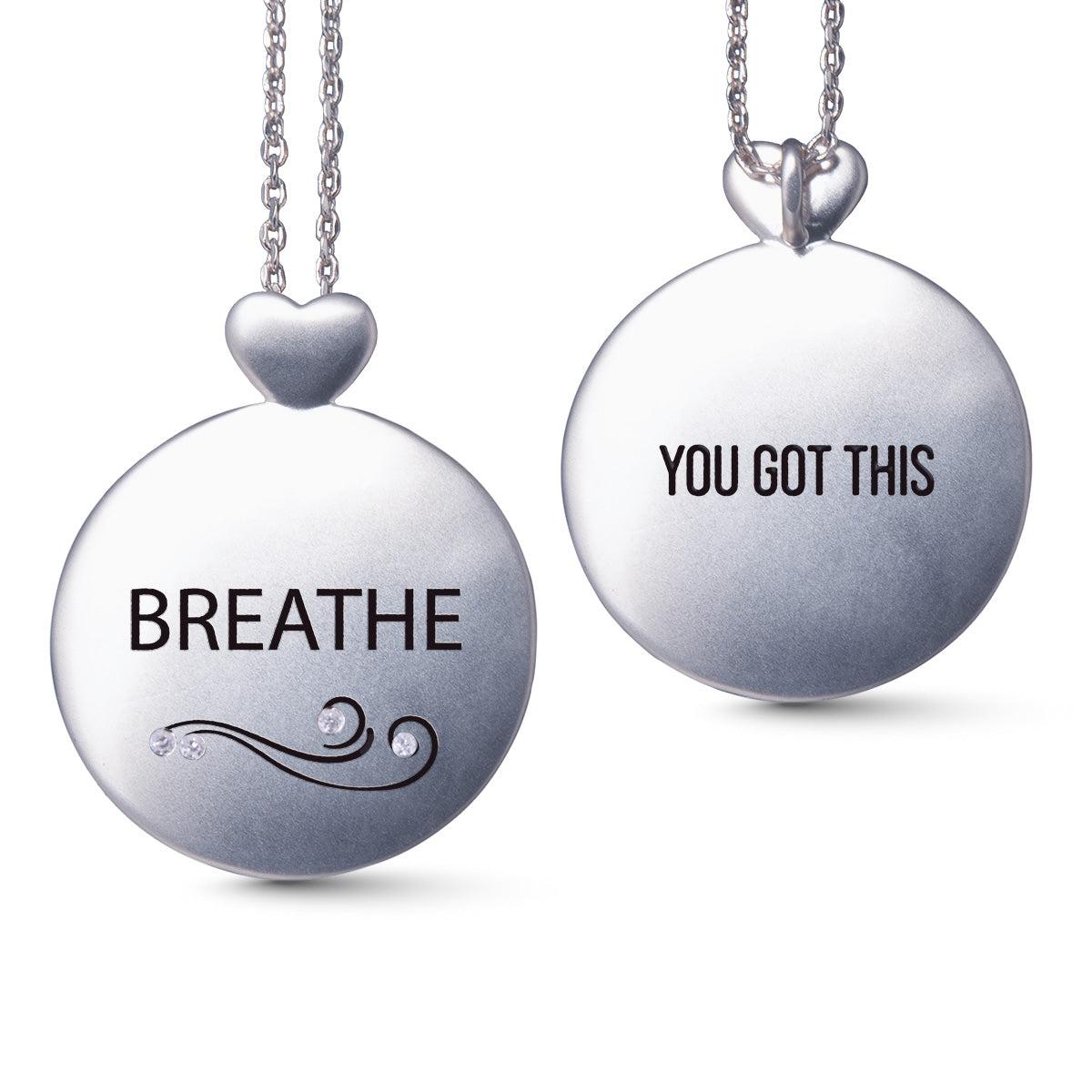 Silver Necklace w/ Breathe Pendant