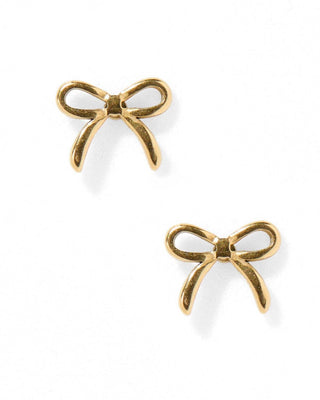 Sadie Bow Screwback Stud Earrings – 12mm Gold Tone