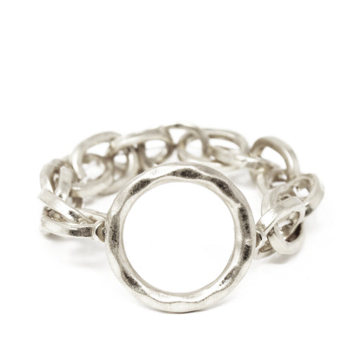 Stretchy Silver Chain Link Bracelet