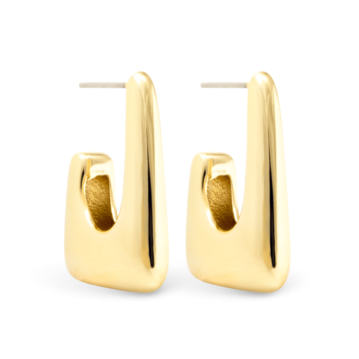 Ava Polished Huggie Gold Earrings