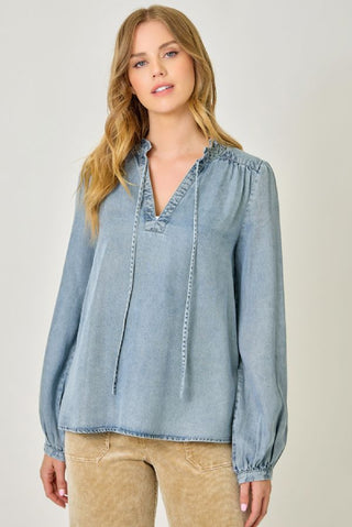 Tencel V-Neck Blouse FINAL SALE