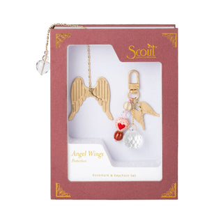 Angel Wings Protection Bookmark & Keychain Set
