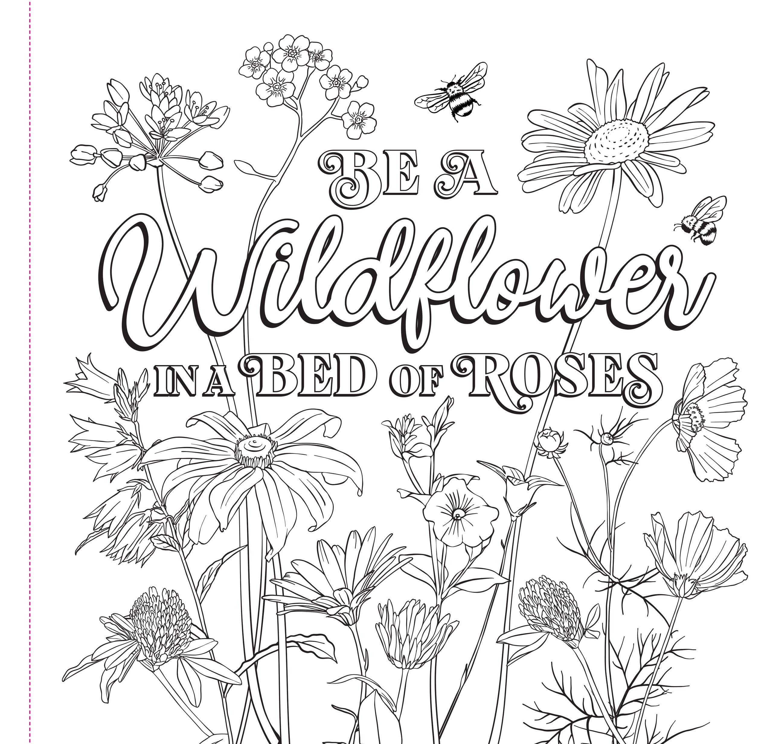 Wildflowers Adult Coloring Book