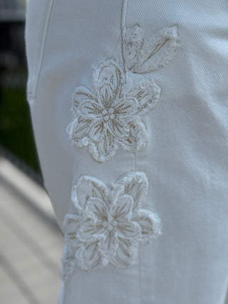 Risen Slouchy Barrel Floral Patch Pants FINAL SALE