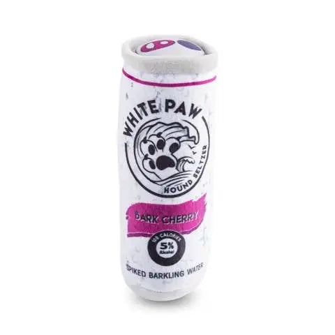 White Paw Bark Cherry Hound Seltzer Plush Dog Toy