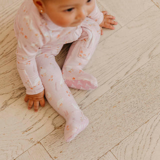 Gigi Goose Print Zip-Up Footie Pajama