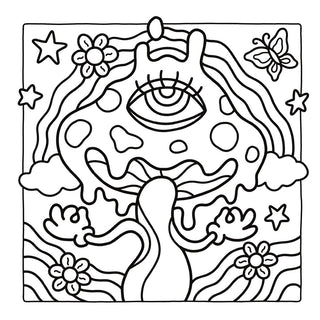 Trippy & Groovy: Bold & Easy Coloring Book | Psychedelic Adult Coloring