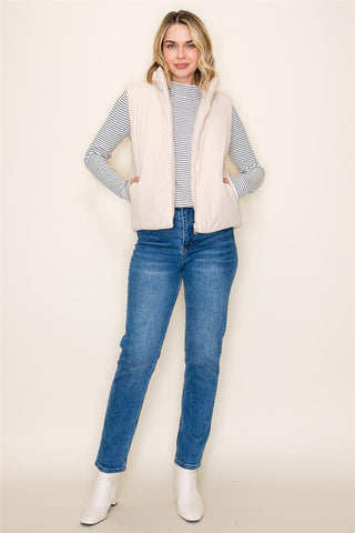 Corduroy Reversible Puffer Vest FINAL SALE