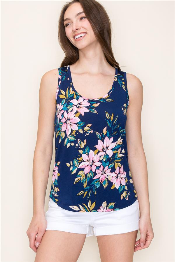 Sleeveless Floral Print Top FINAL SALE