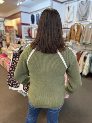 Koya Sweater | Women's Contrast-Seam Raglan Sweater