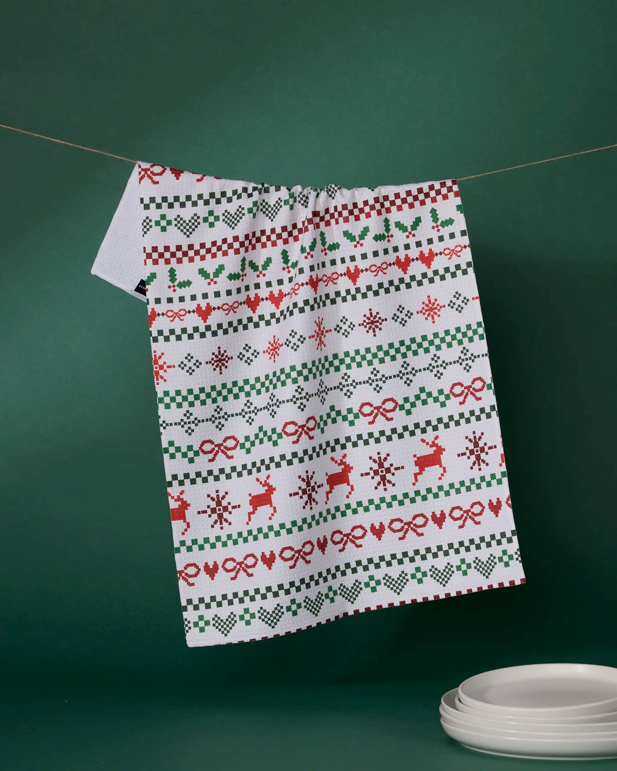 Geometry Ugly Sweater Day Tea Towel