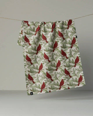 Geometry Winter Crimson Luxe Kitchen Towel