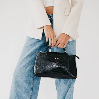 Elena Croc Embossed Crossbody