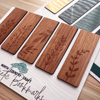 Floral Icons Magnetic Wooden Bookmarks