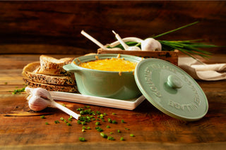 Green Ceramic Baker Gift Set - Garlic Bread Baked Dip