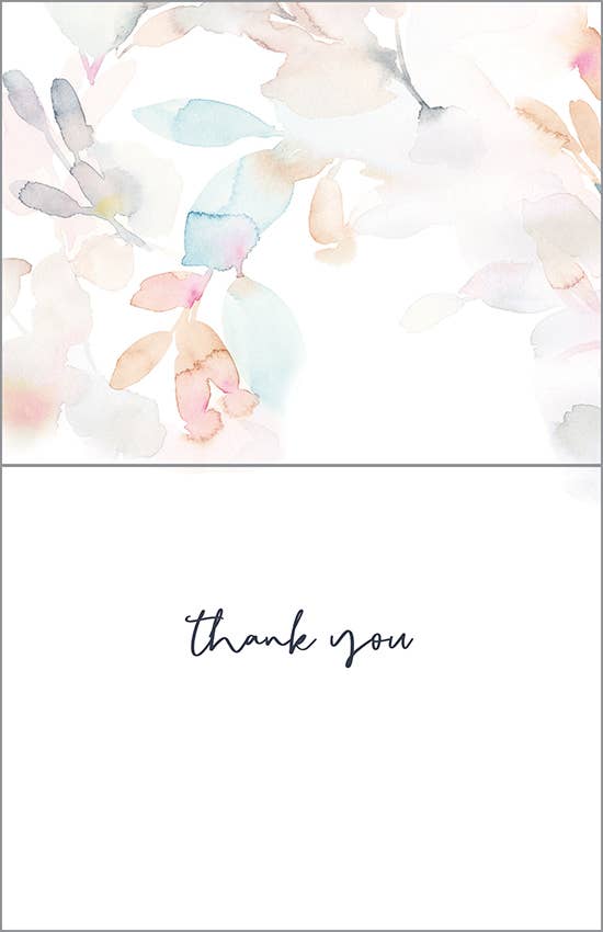 Thank You Greeting Card - Soft Leaves