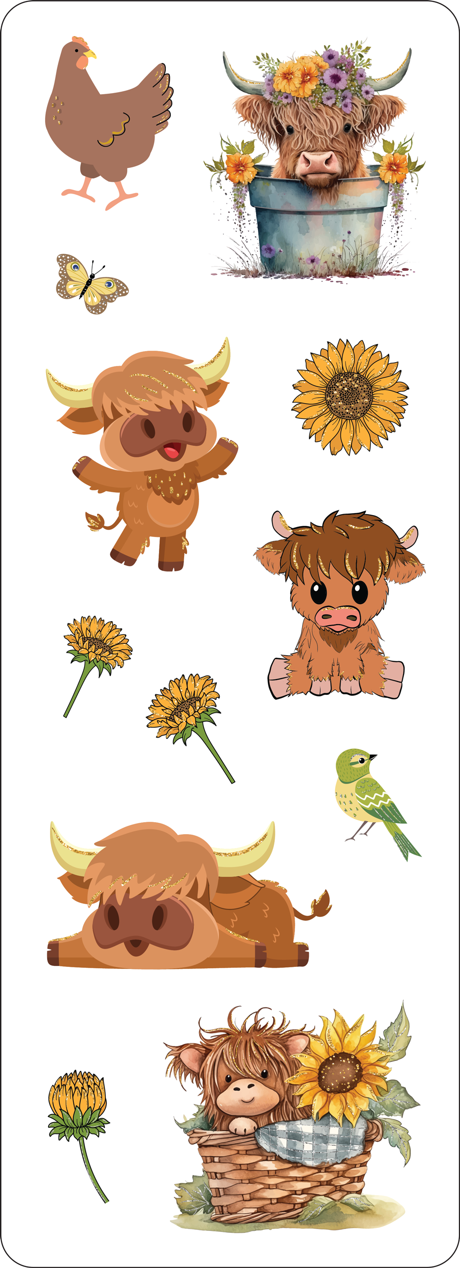 Highland Cows Sticker Set