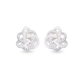CZ Twisted Knot Earrings