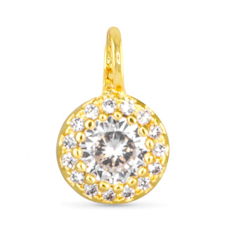 Gold Clear CZ Halo Charm