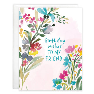 Birthday Greeting Card - Flower Corners