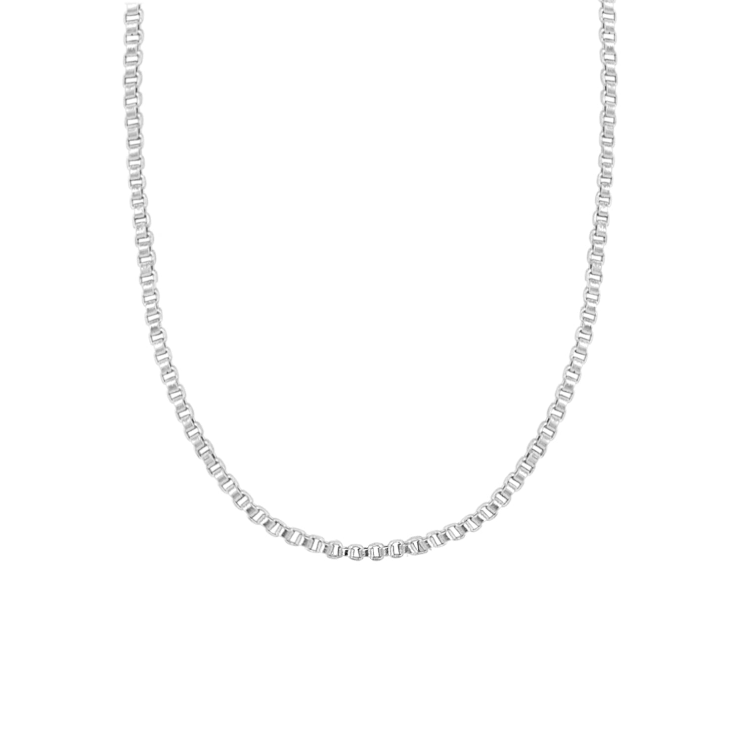 Silver Add A Charm Box Chain Necklace