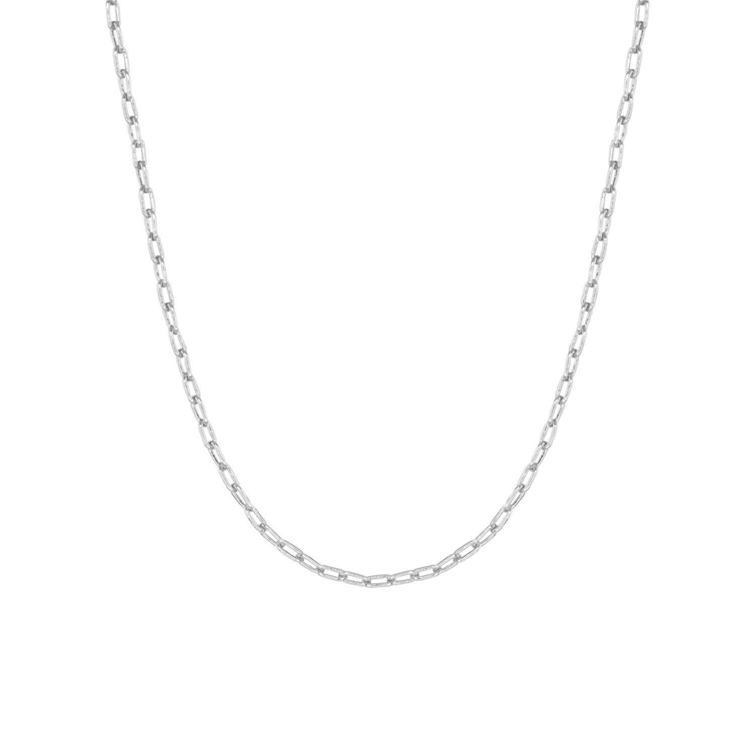 Silver Add A Charm Paperclip Chain Necklace