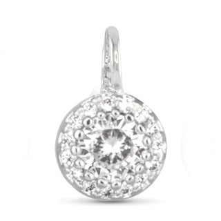 Silver-Dipped Clear CZ Halo Charm