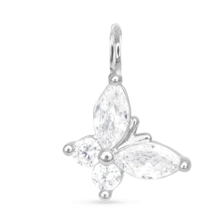 CZ Butterfly Charm - Silver