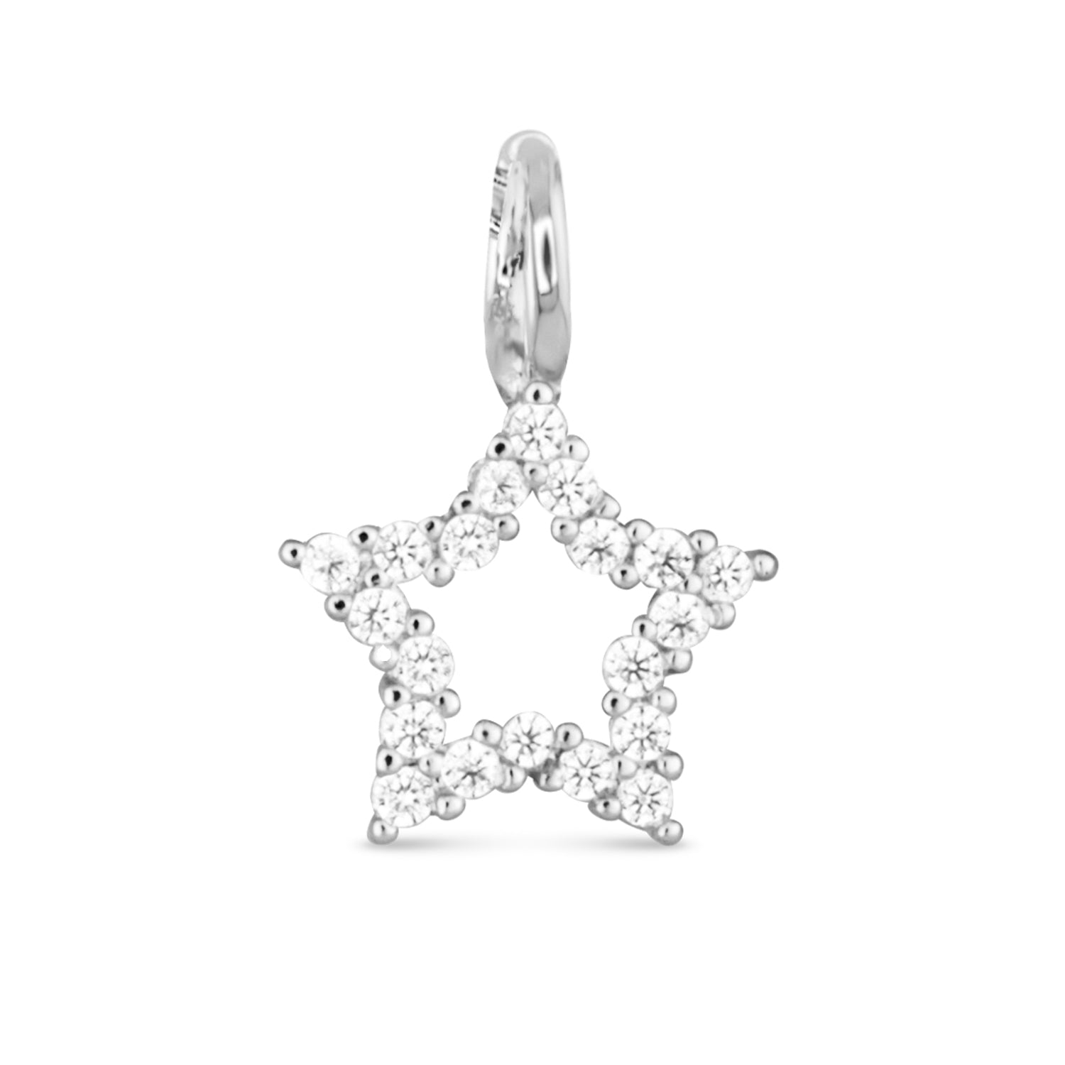 Silver CZ Star Necklace Charm