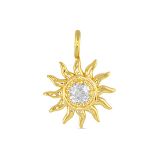 CZ Sun Charm - Gold