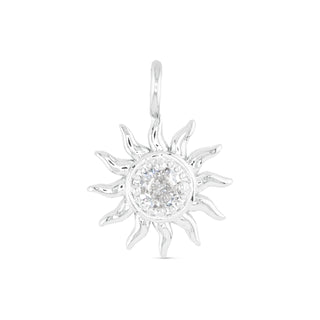 CZ Sun Charm - Silver