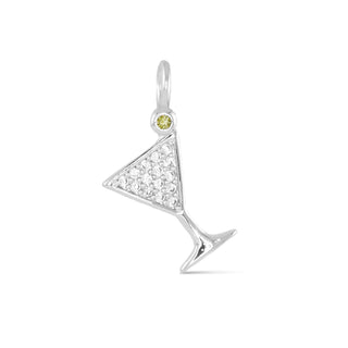 Silver CZ Martini Necklace Charm